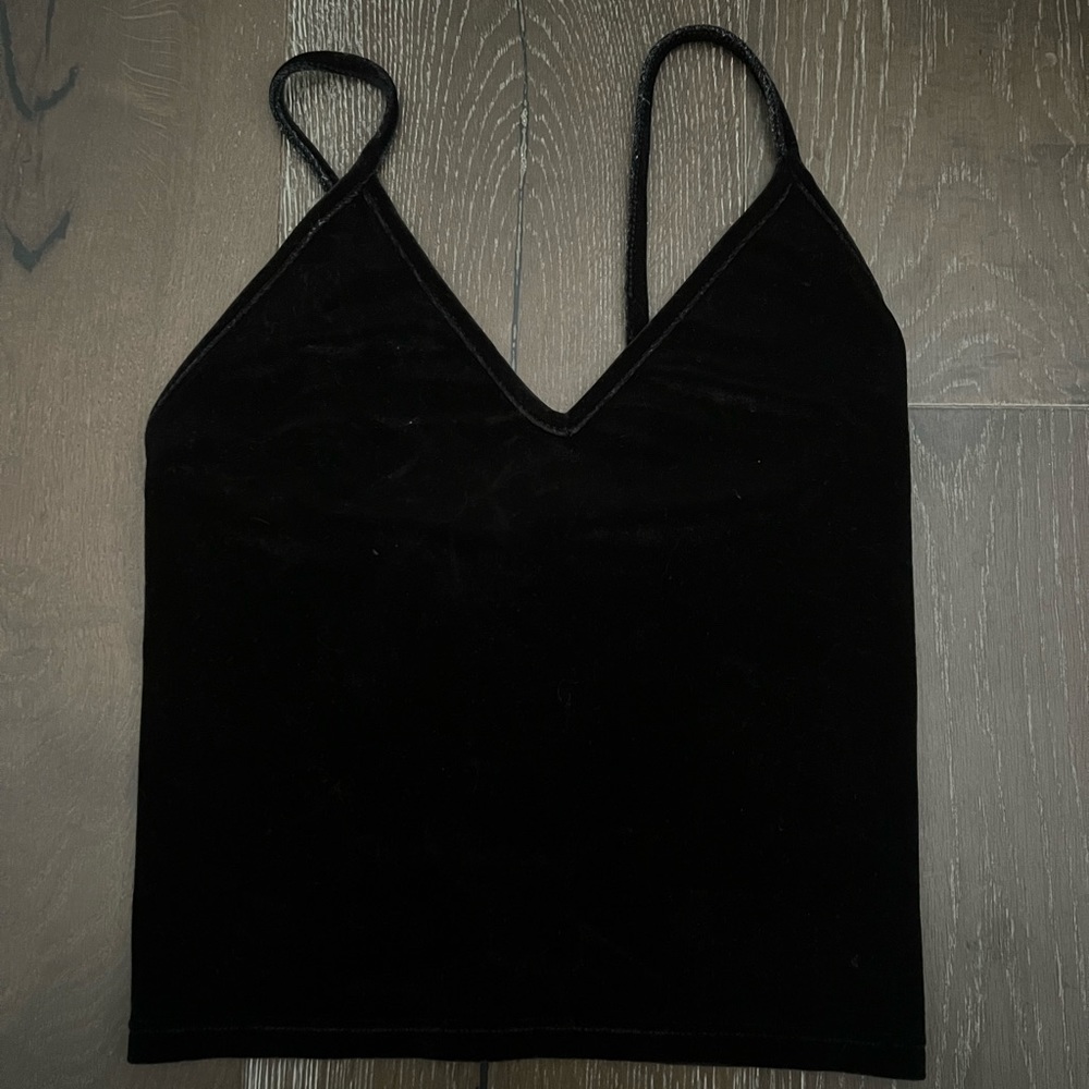 Velvet black tank top from Brandy Melville. Size small